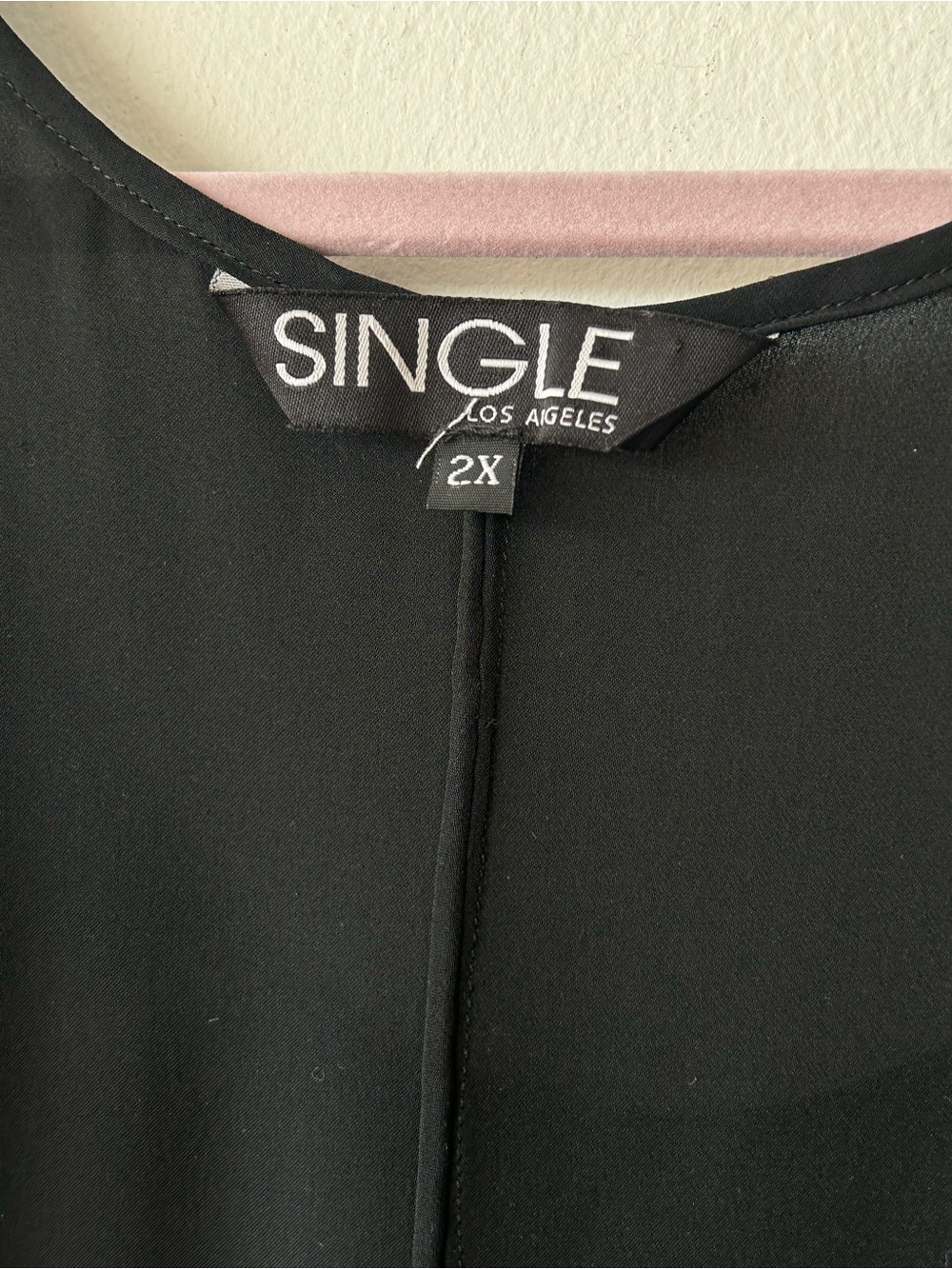 SINGLE Los Angeles 2X Sleeveless Silk Chiffon Blouse in black - Picture 4 of 11